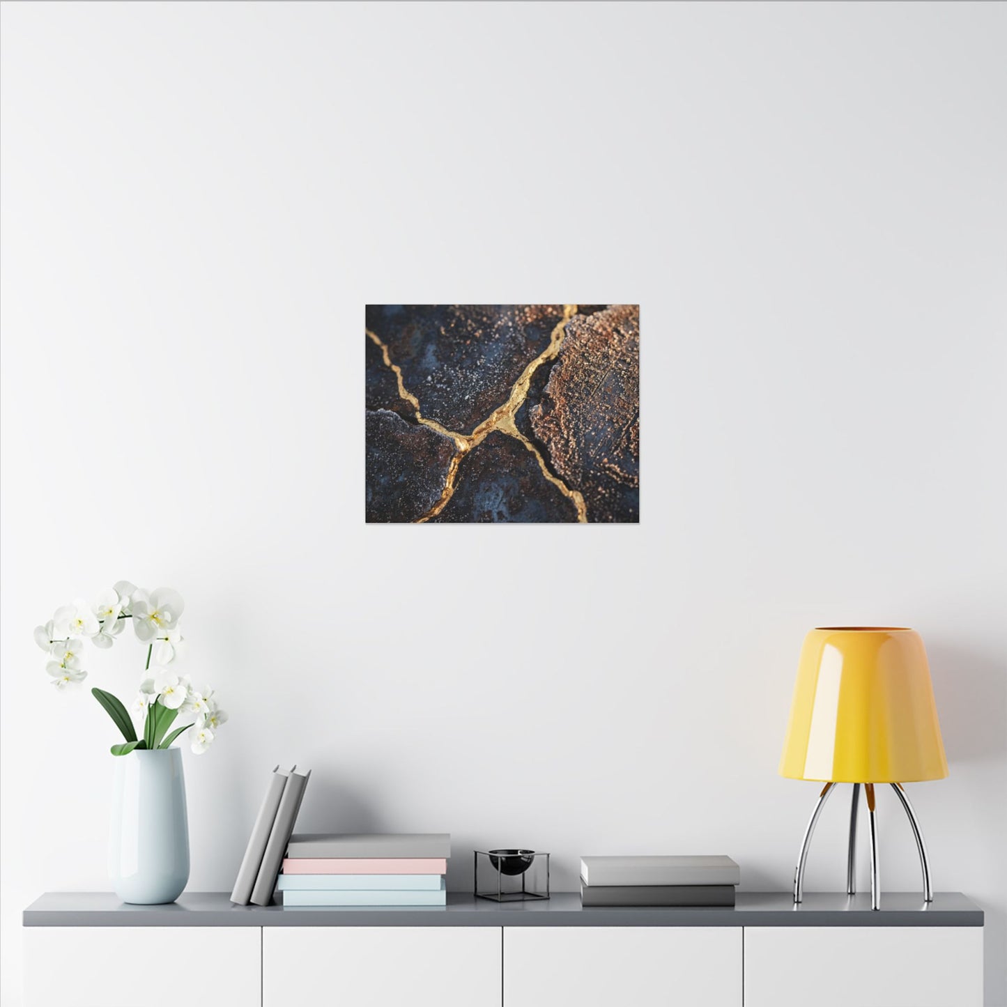 Winter Rust Patina Gold Vein Canvas Art | Resilient Decor