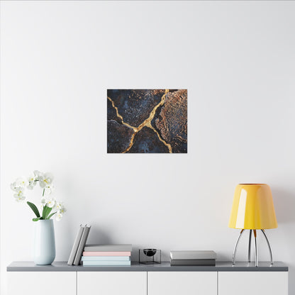 Winter Rust Patina Gold Vein Canvas Art | Resilient Decor