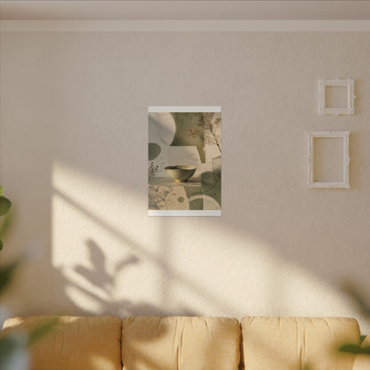 Warm Ceramic Bowl Canvas Art - Minimal Line Japandi