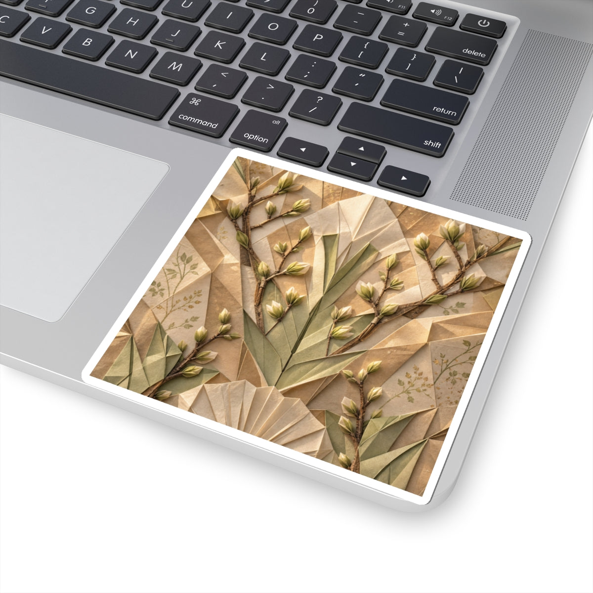 Earthy Paper Fold Sticker - Japanese Pattern Japandi