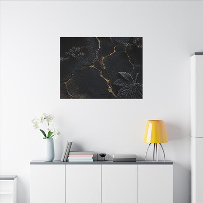 Candlelight Cracked Earth Canvas Art - Dark Japandi Ma