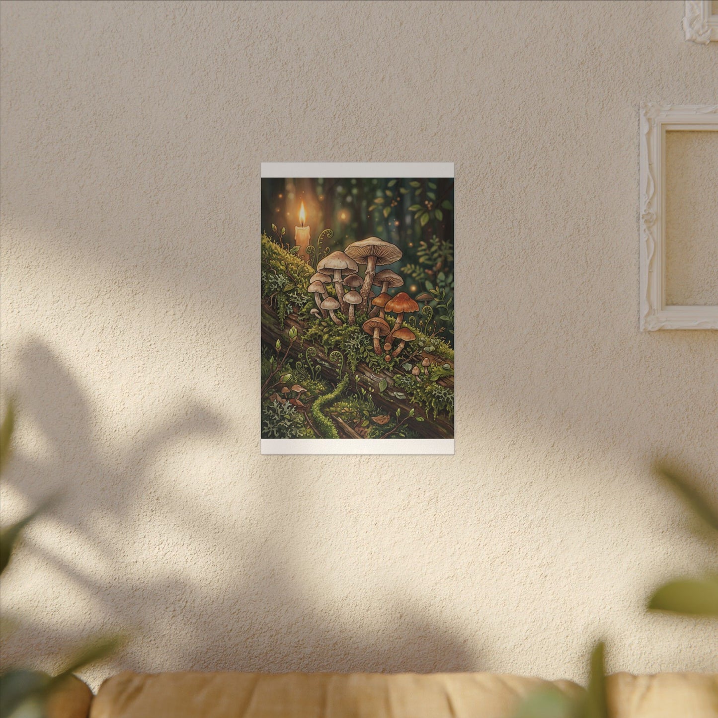 Spring Wild Mushrooms Herbarium Canvas Art | Rustic Decor