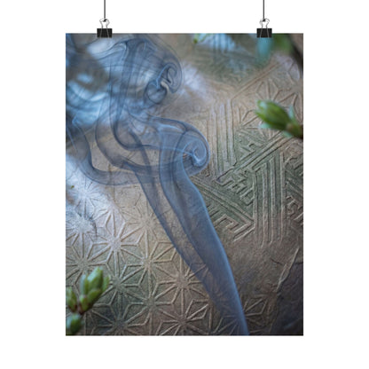 Kanso Incense Smoke Wall Art Print - Japandi Japanese Pattern