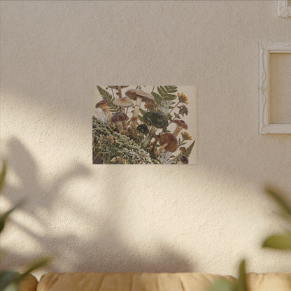 Winter Wild Mushrooms Herbarium Canvas Art | Enchanting Decor