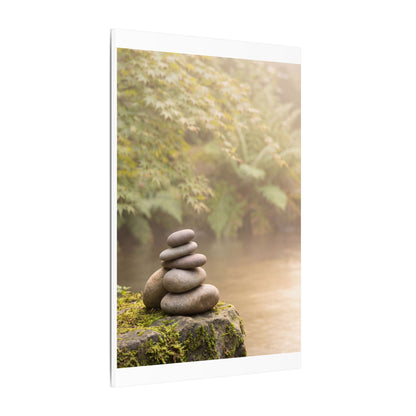 Cozy River Stones Canvas Art - Japanese Pattern Japandi