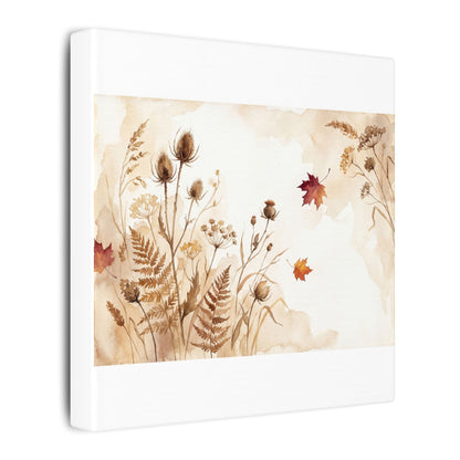 Dried Flowers Canvas Art | Autumn Japandi Watercolor Art
