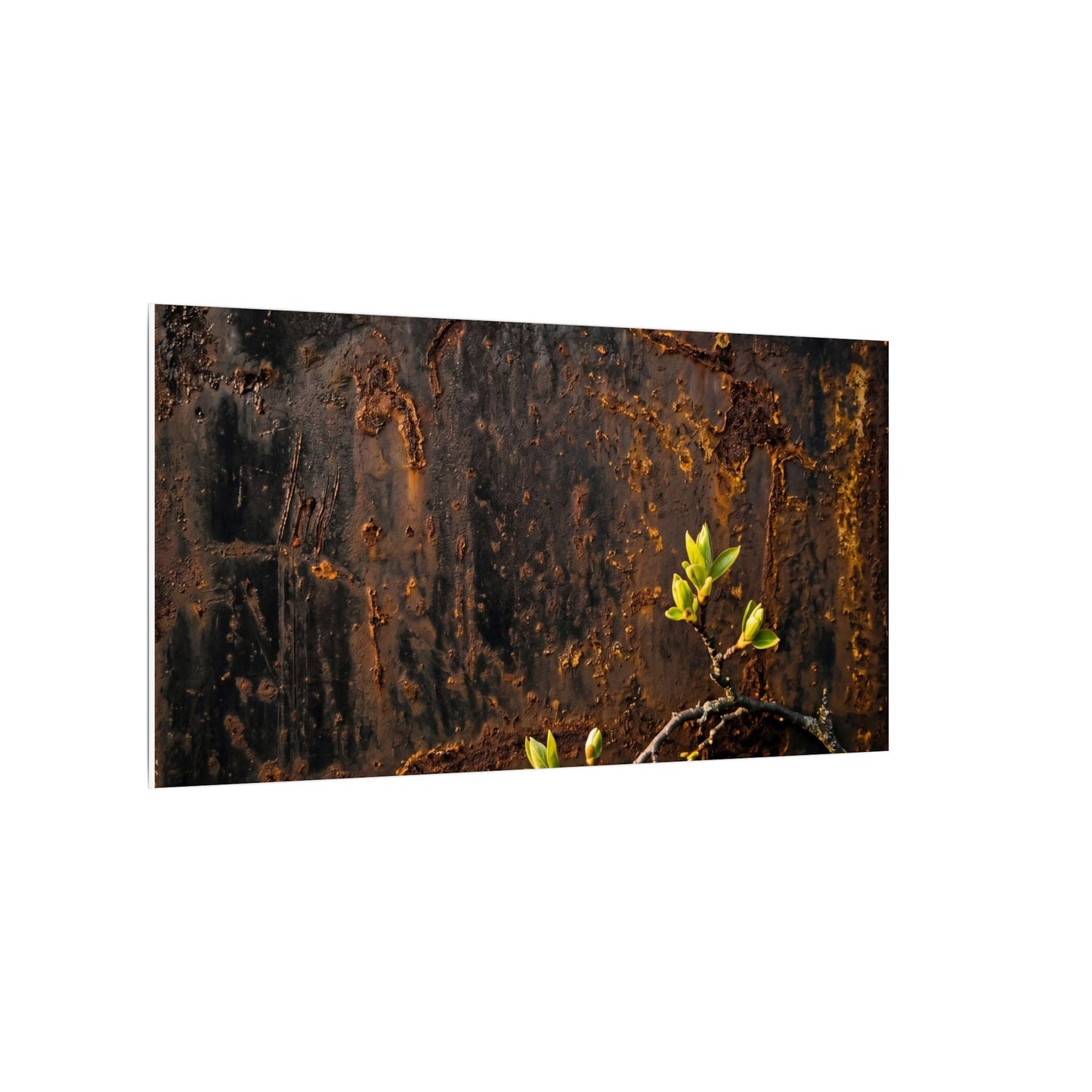 Golden Hour Rust Patina Canvas Art - Dark Japandi Fukinsei