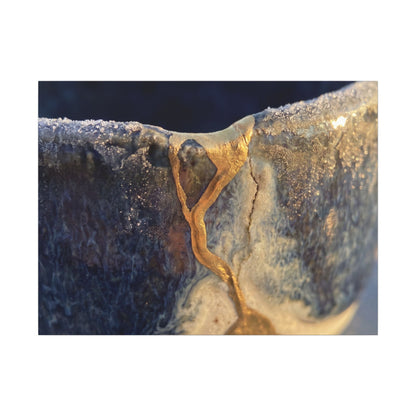 Winter Ceramic Bowl Gold Vein Canvas Art | Healing Decor