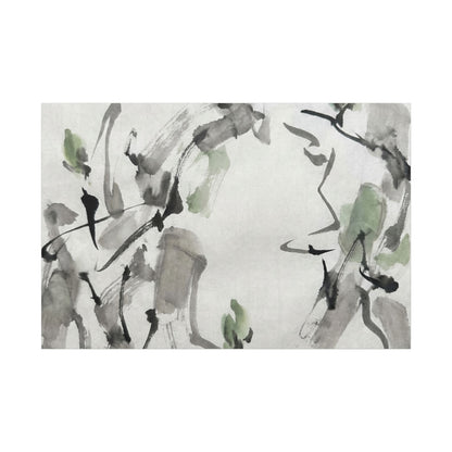 Zen Ink Brushstroke in Overcast | Sumi E Canvas Art
