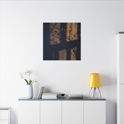 Shadow Play Canvas Art | Spring Dark Japandi Shadow Zen Art