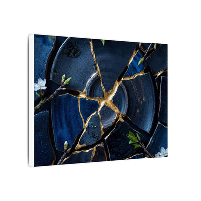 Moonlight Broken Pottery Canvas Art - Kintsugi Fukinsei
