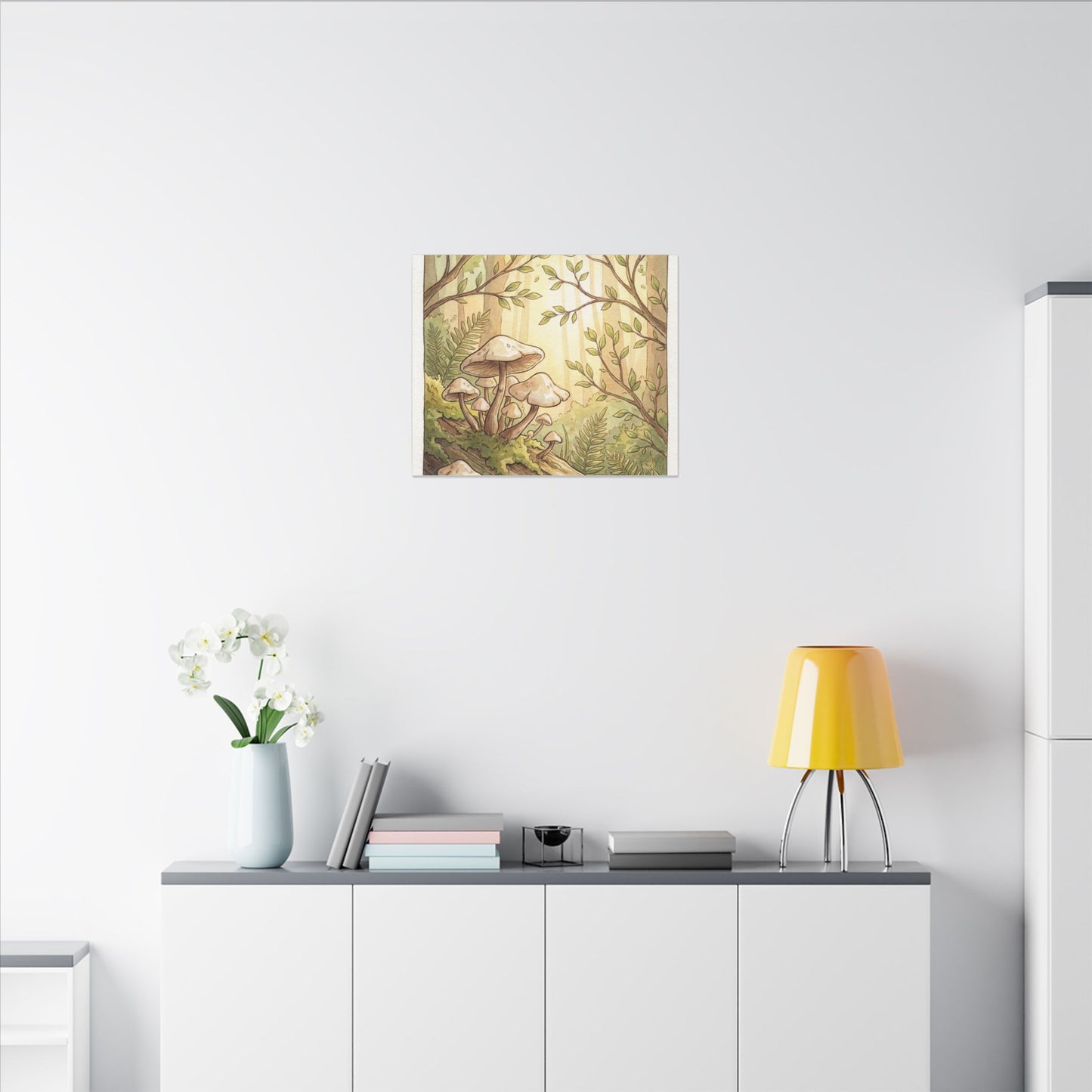 Spring Wild Mushrooms Mushroom Illustration Canvas Art | Cozy Decor
