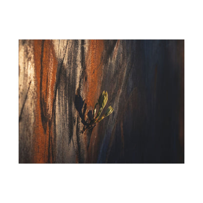 Rust Patina Charcoal Ink Canvas Art | Moody Dark Japandi Art Art Print