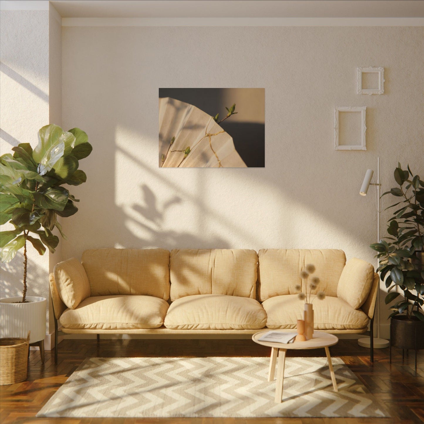 Paper Fold Gold Vein Canvas Art | Healing Kintsugi Art