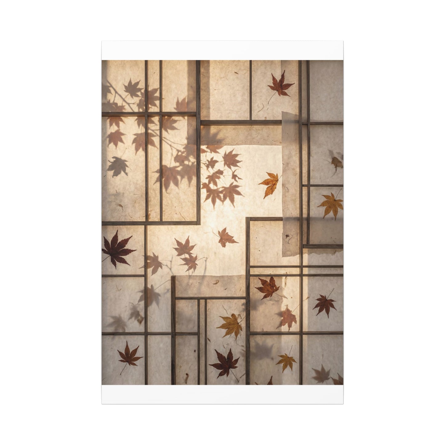 Shoji Screen Japanese Pattern Canvas Art | Neutral Japandi Art