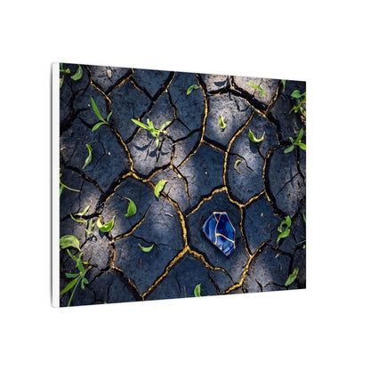 Cracked Earth Canvas Art | Spring Dark Japandi Moody Minimal Art