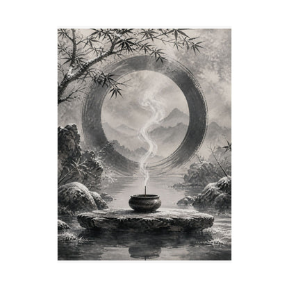Dappled Incense Smoke Wall Art Print - Zen Seijaku