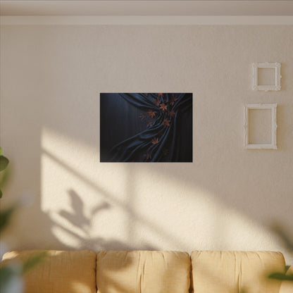 Silk Drape Autumn Canvas Art | Dark Japandi Sophisticated Design