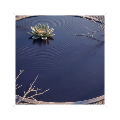 Lotus Flower Sticker | Winter Zen Karesansui Art Art Print