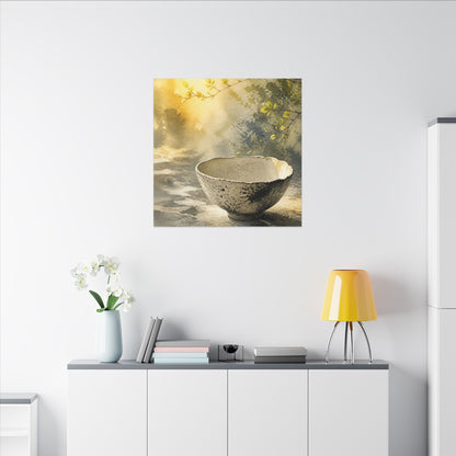 Cozy Ceramic Bowl Canvas Art - Watercolor Japandi