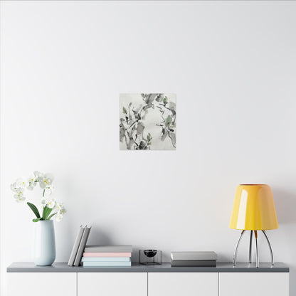 Zen Ink Brushstroke in Overcast | Sumi E Canvas Art