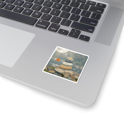 Earthy River Stones Sticker - Japanese Pattern Japandi
