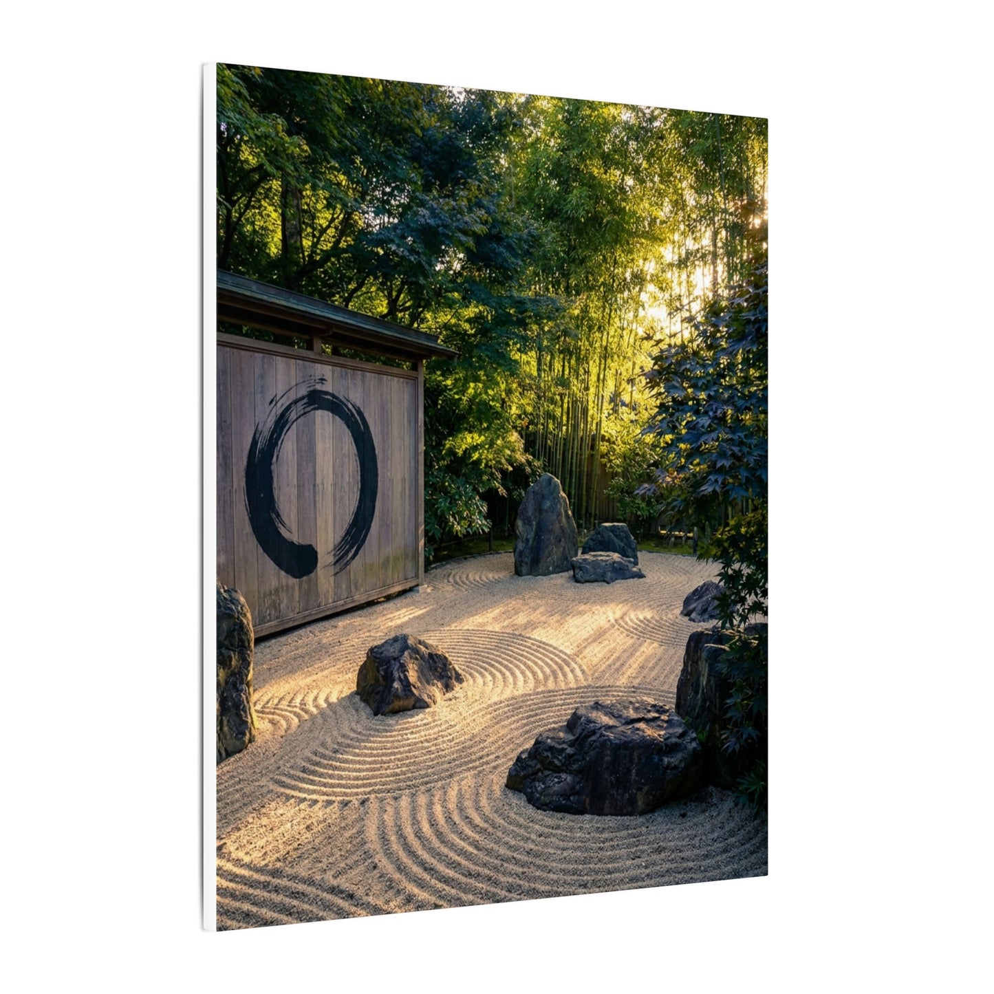 Rock Garden Enso Canvas Art | Tranquil Zen Art