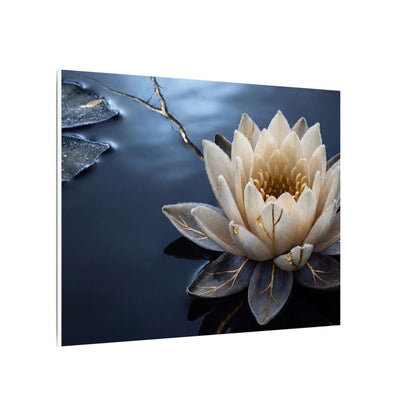 Beautiful Lotus Flower Canvas Art - Gold Vein Kintsugi