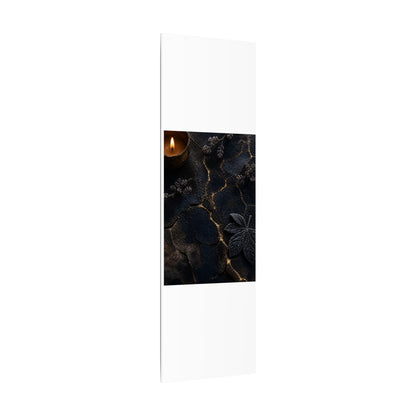 Candlelight Cracked Earth Canvas Art - Dark Japandi Ma