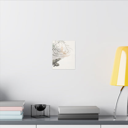 Water Ripple Sumi E Canvas Art | Tranquil Zen Art
