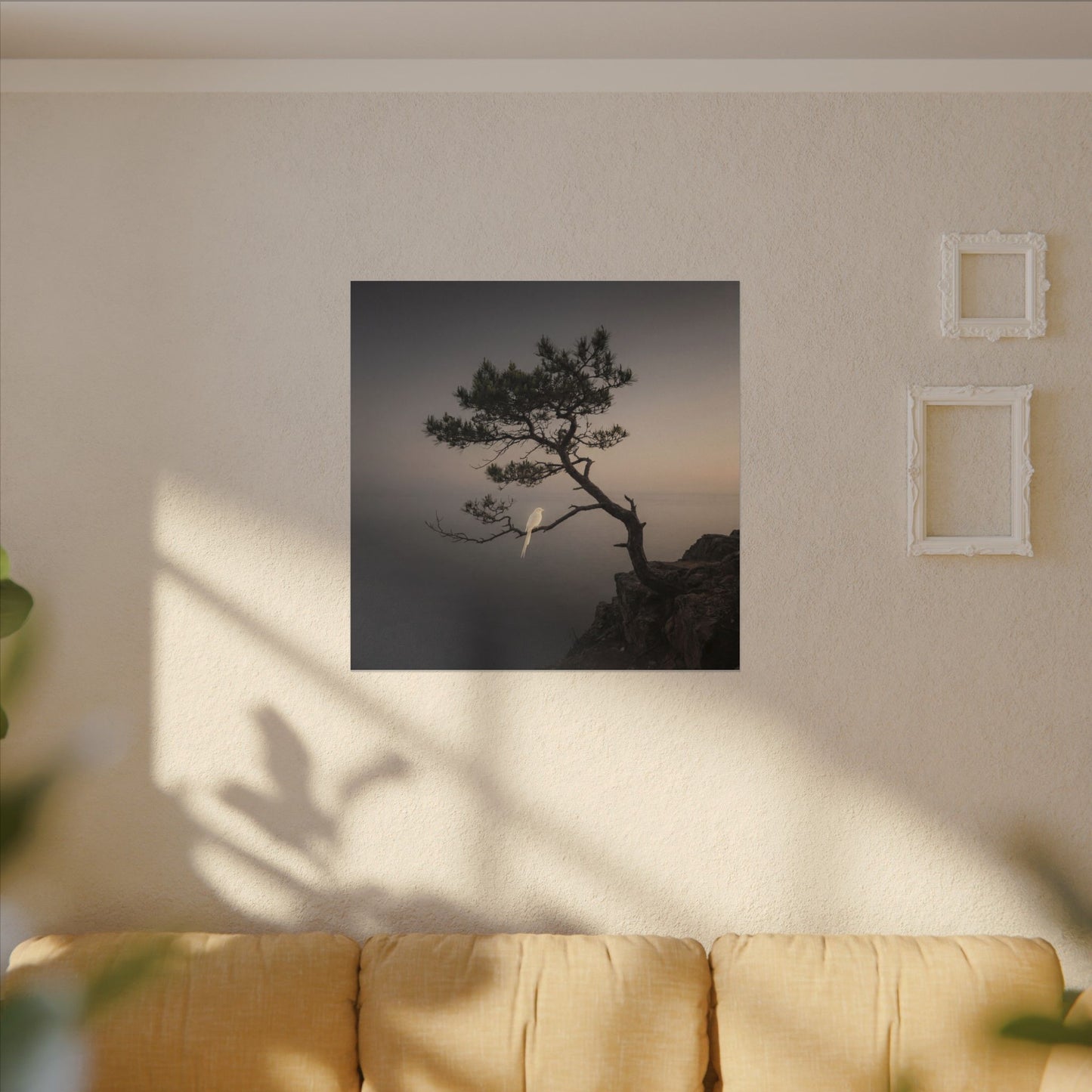 Dawn Pine Tree Canvas Art - Dark Japandi Datsuzoku