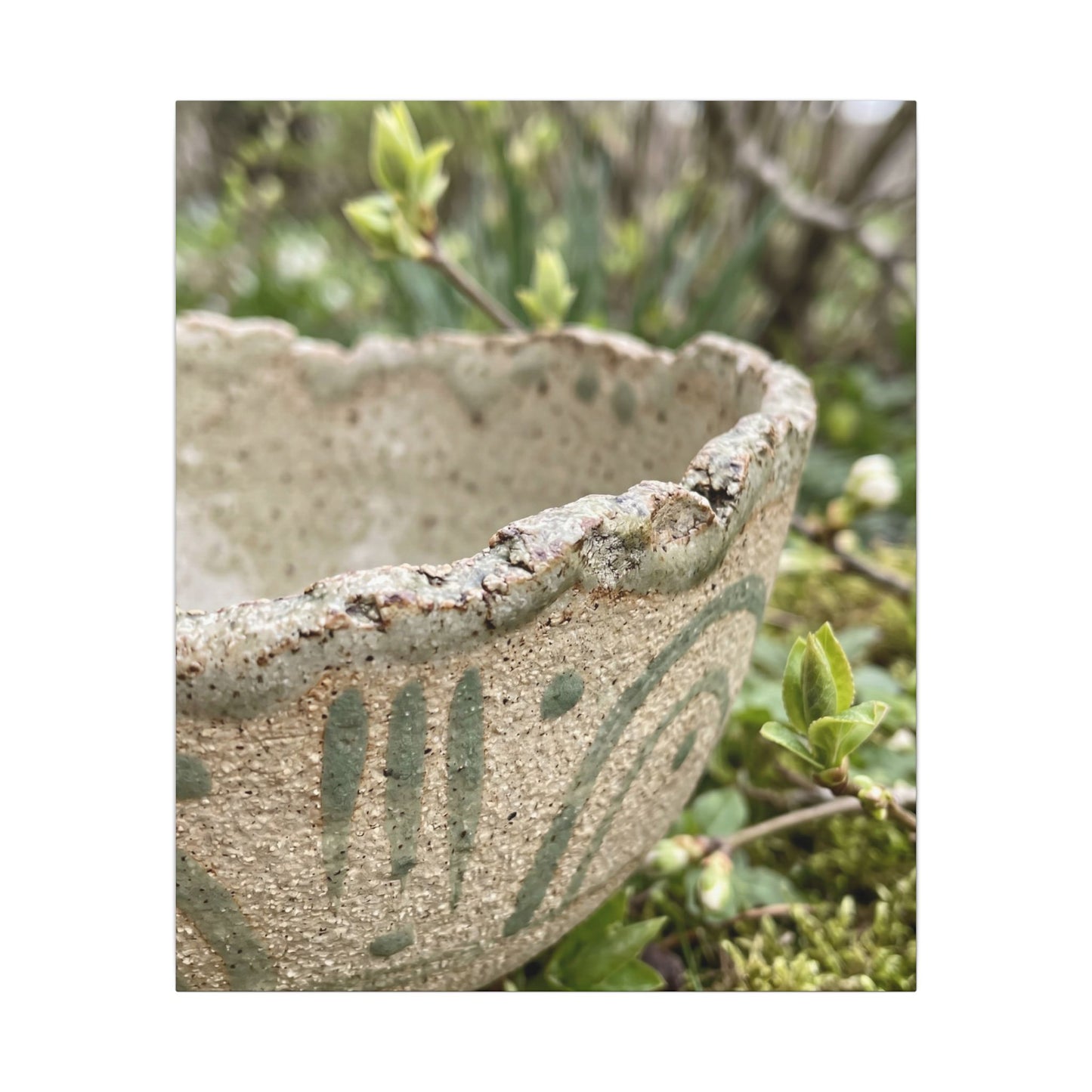 Elegant Ceramic Bowl Canvas Art - Japanese Pattern Japandi