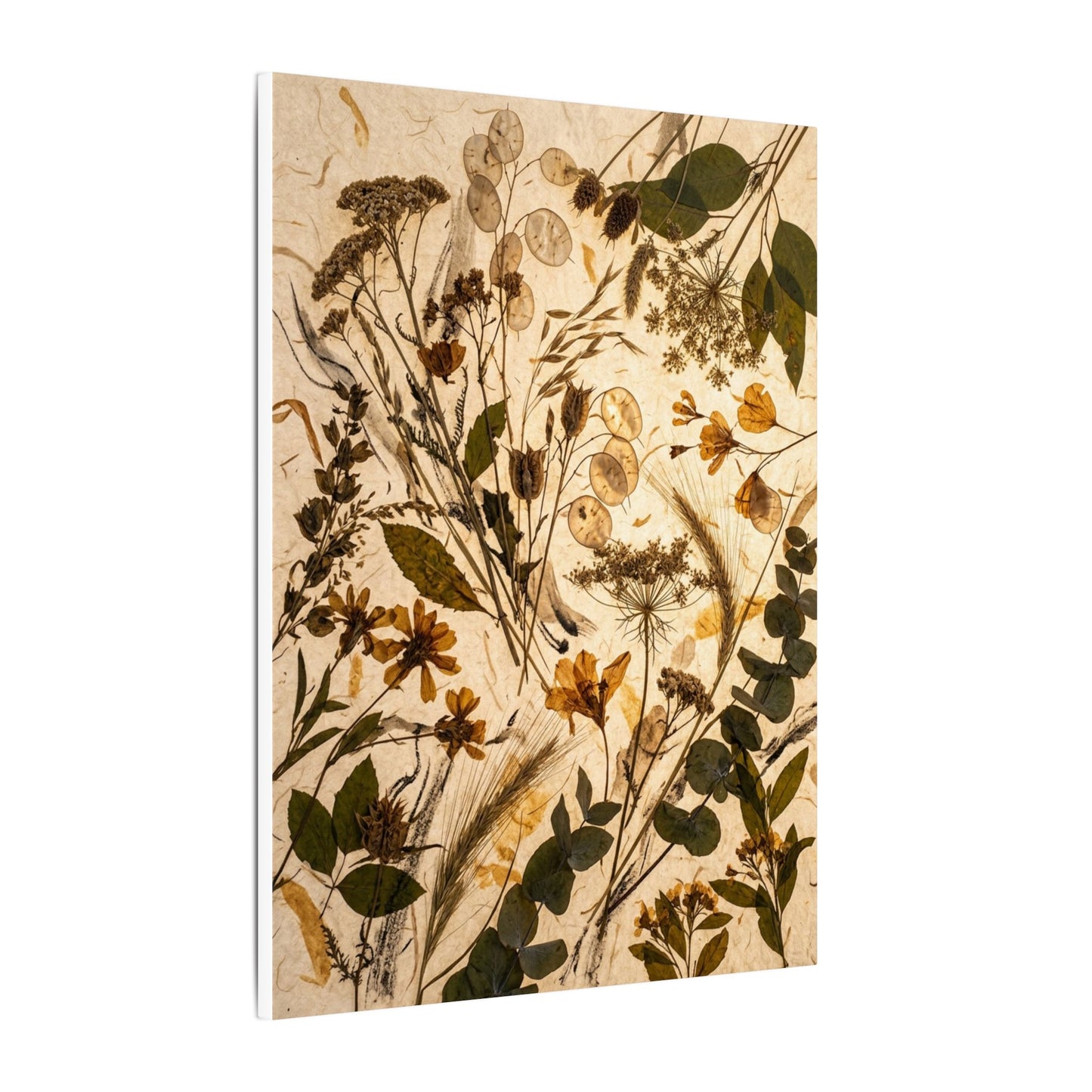 Dried Flowers Summer Canvas Art | Japandi Neutral Design