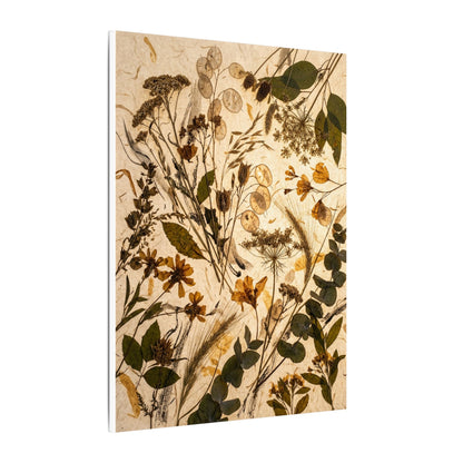 Dried Flowers Summer Canvas Art | Japandi Neutral Design