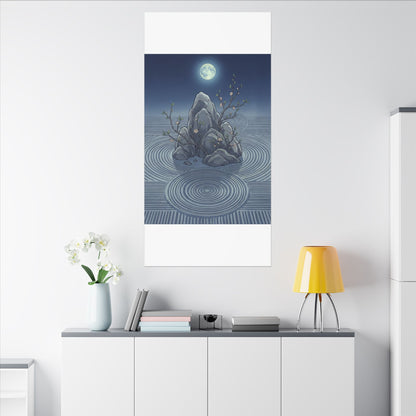 Spring Rock Garden Ukiyo E Inspired Canvas Art | Tranquil Decor