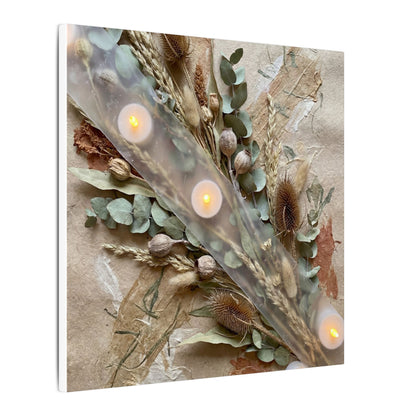 Candlelight Dried Flowers Canvas Art - Japandi Kanso