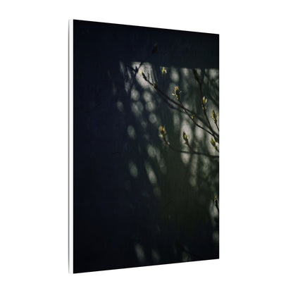 Dark Japandi Shoji Screen in Dappled | Moody Minimal Canvas Art