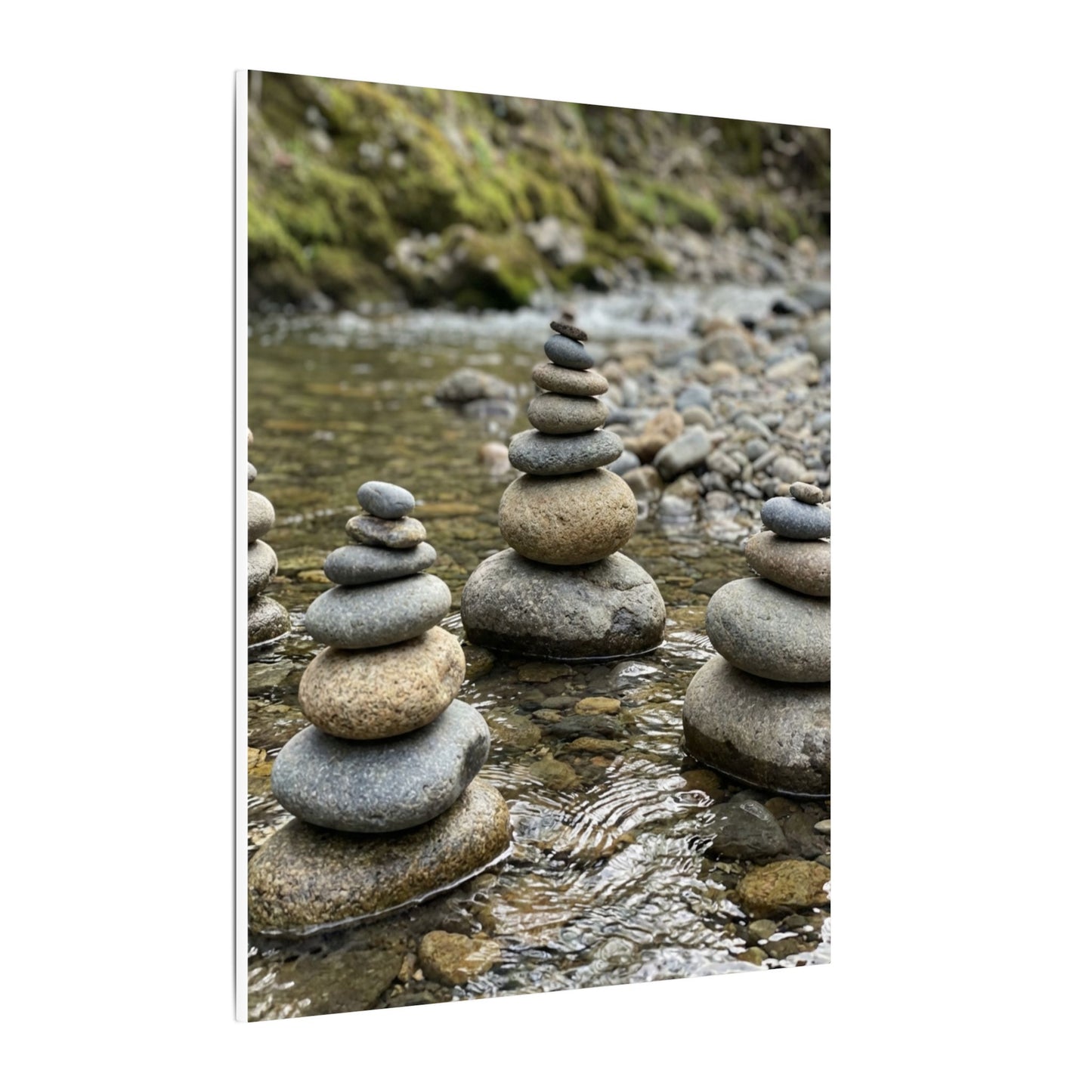 Zen River Stones in Dawn | Karesansui Canvas Art