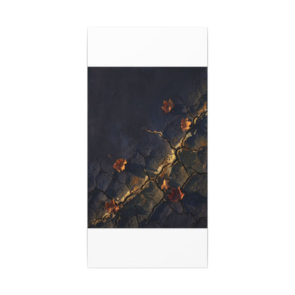 Cracked Earth Canvas Art | Autumn Dark Japandi Dark Texture Art