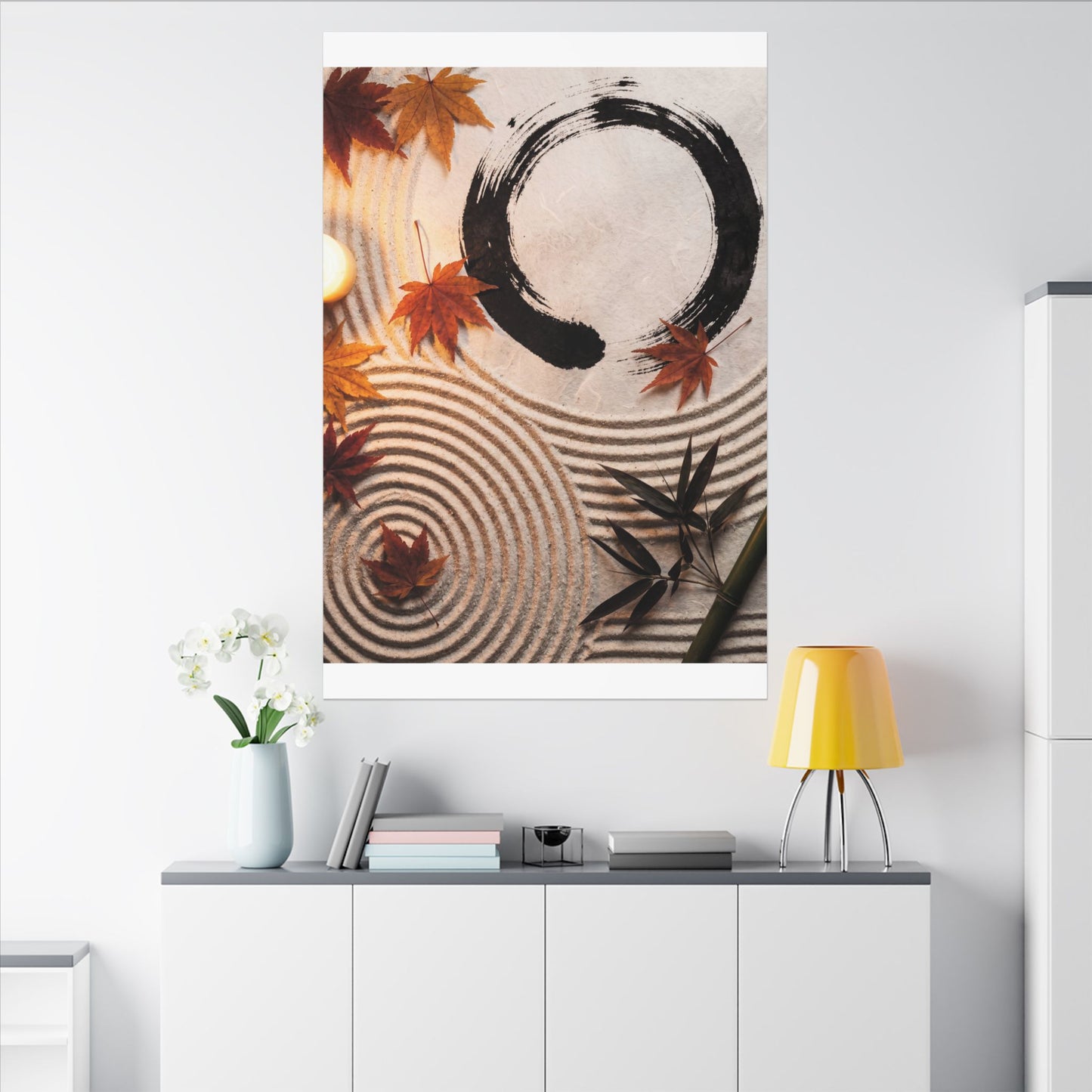Tranquil Rock Garden Canvas Art - Enso Zen