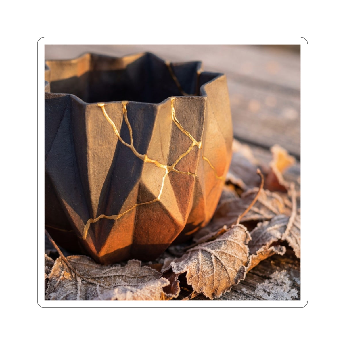 Golden Hour Paper Fold Sticker - Kintsugi Seijaku Art Print