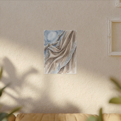 Silk Drape Winter Canvas Art | Japandi Cozy Design