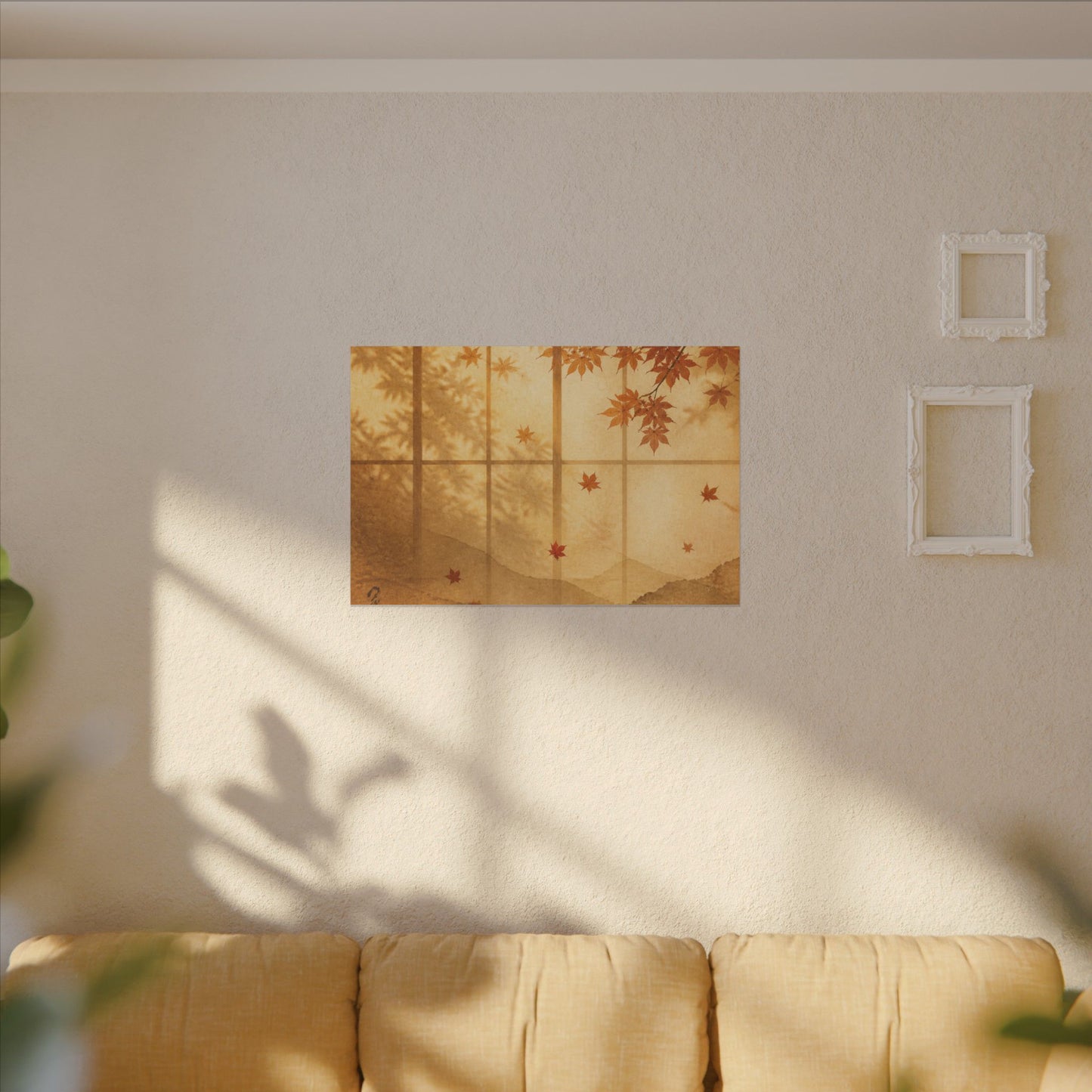 Shoji Screen Texture Canvas Art | Earthy Japandi Art