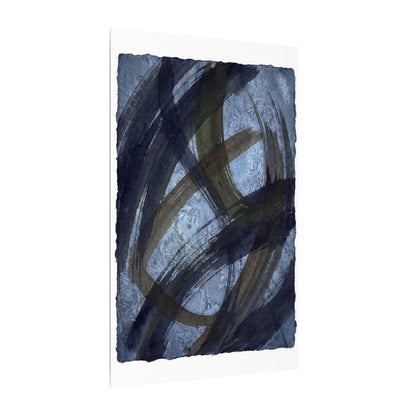 Ink Brushstroke Canvas Art | Winter Dark Japandi Shadow Zen Art