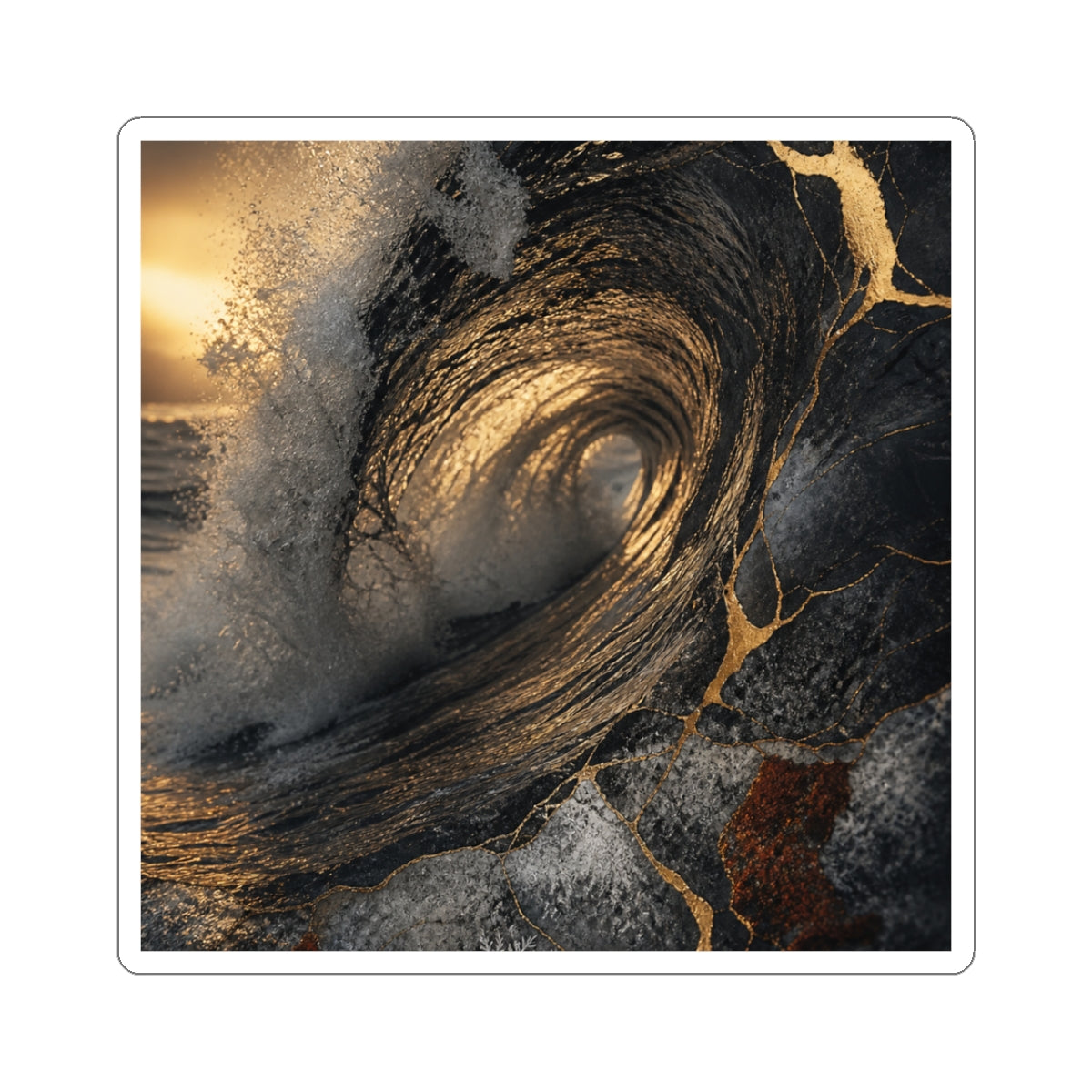 Ocean Wave Winter Sticker | Kintsugi Resilient Design