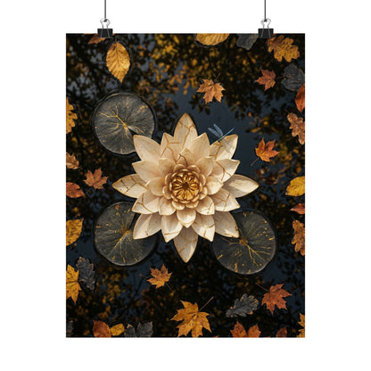 Lotus Flower Gold Repair Wall Art Print | Artful Kintsugi Art Art Print