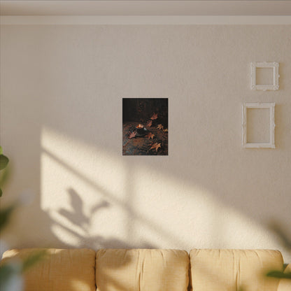 Dark Japandi Rust Patina in Candlelight | Shadow Zen Canvas Art