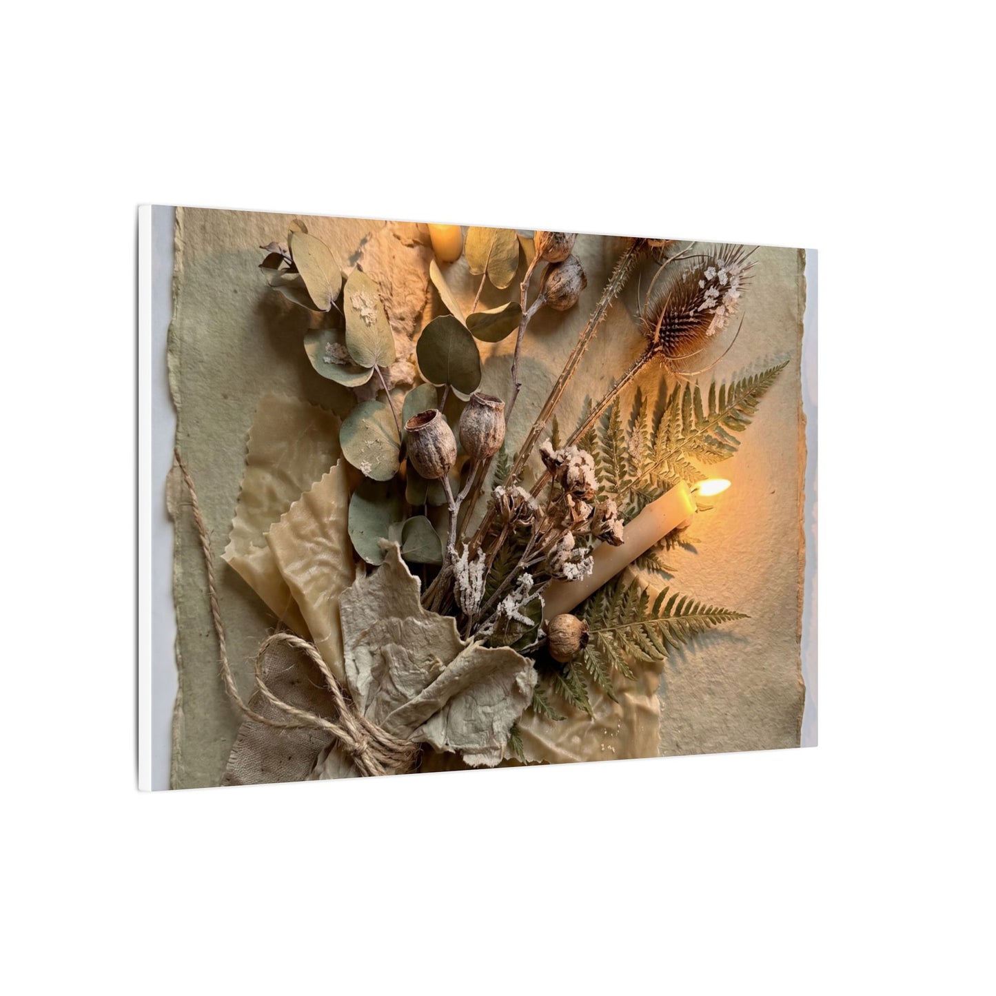 Dried Flowers Texture Canvas Art | Warm Japandi Art