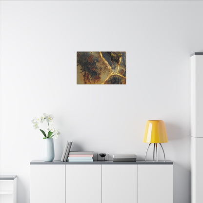 Datsuzoku Rust Patina Canvas Art - Kintsugi Crackle Gold