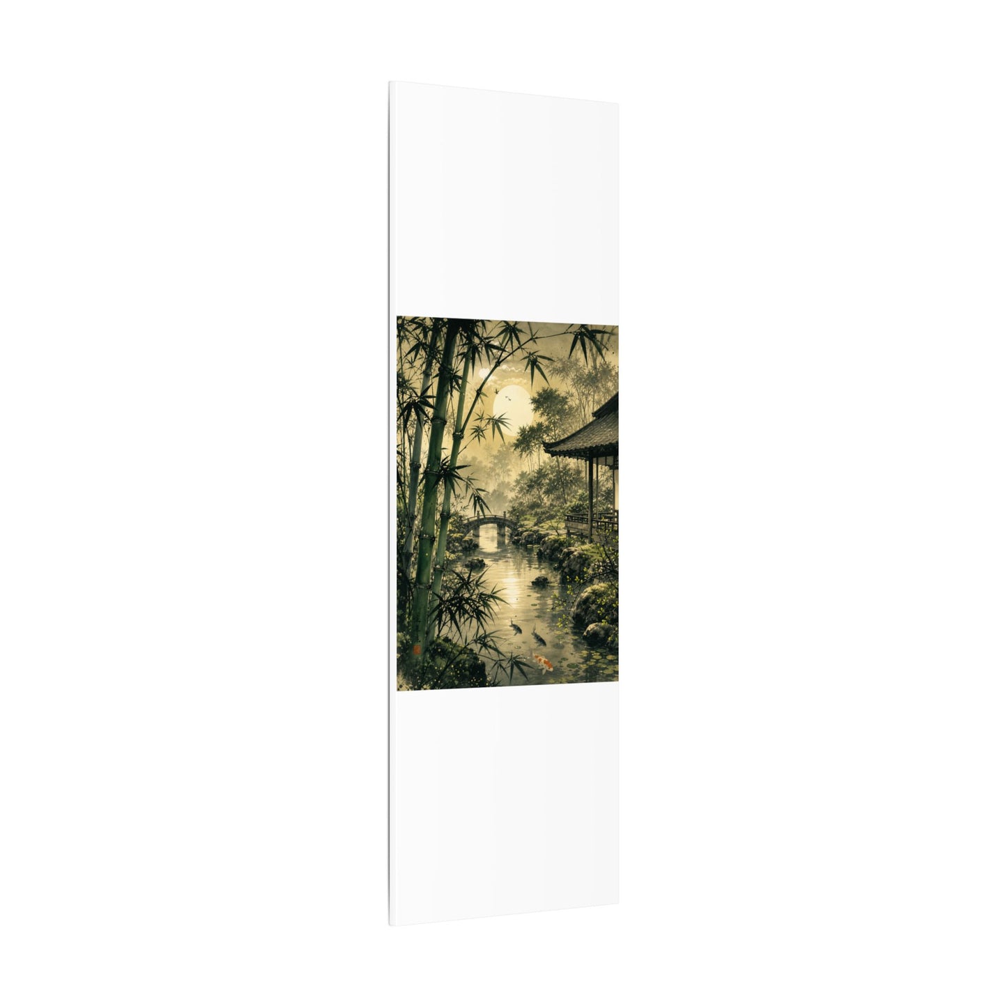 Moonlit Garden Sumi E Canvas Art | Calm Zen Art